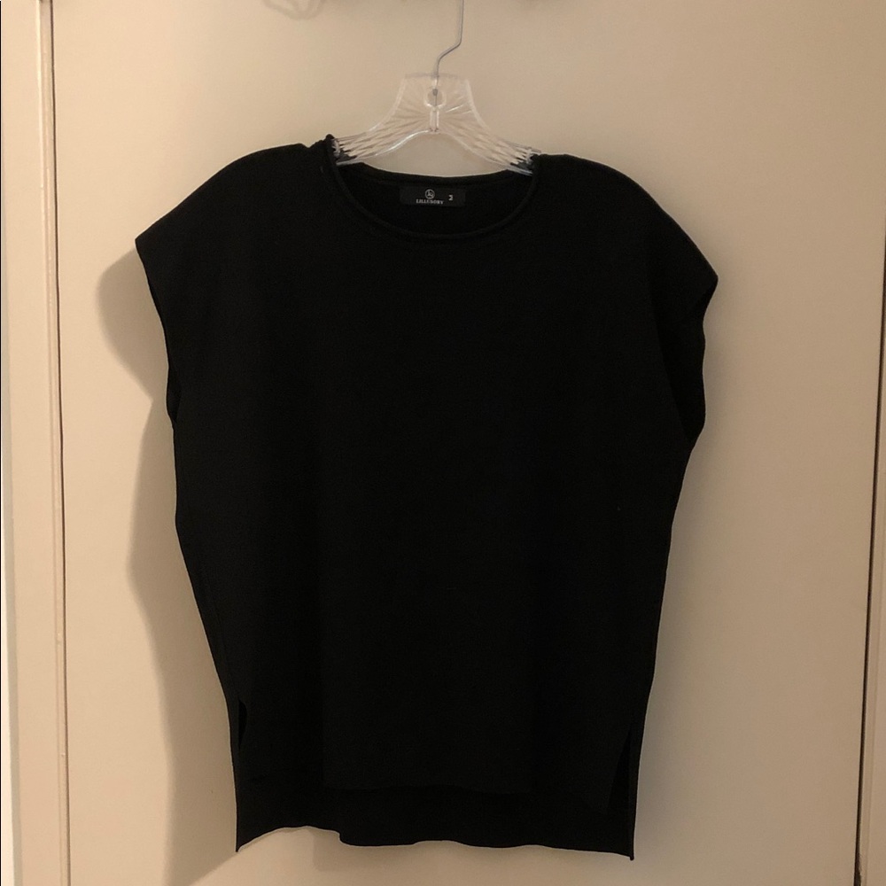 Black Cap-Sleeve Knit Tank Top - Modern Loose Silhouette